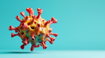Virus cell illustration. AI.