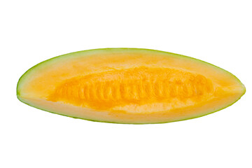 High Quality PNG Picture of cantaloupe half on white background
