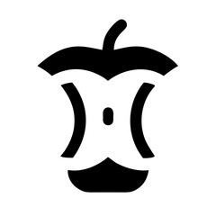 Apple Core Eaten Fruit Icon Design