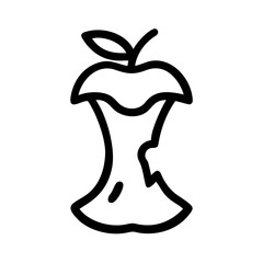 Apple Core Eaten Fruit Icon Design