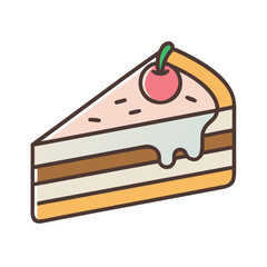Cake Slice Dessert Piece Icon Design