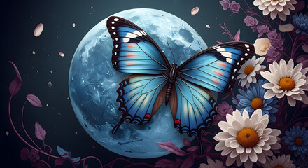 butterfly and flowers