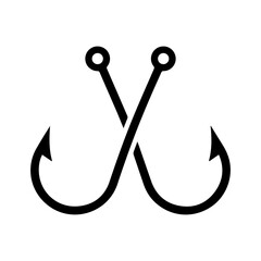 Crossed fish hook icon