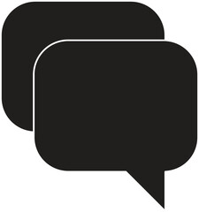 Speech bubbles icon representing messaging, live chat or customer communication with transparent background