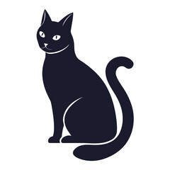 black cat on white background