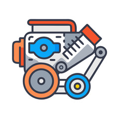Engine Mechanical Motor Icon Design