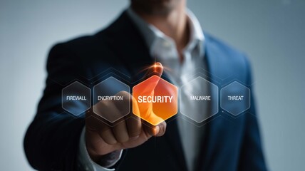 Cybersecurity Expert Protecting Data Firewall Encryption Malware Threat Detection Prevention for Online Safety Business