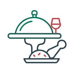 Food Tray Meal Serving Icon Design