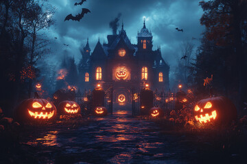 A spooky Halloween-themed wallpaper with various designs and patterns in high definition.