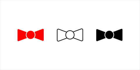 Ribbon icon set. vector illustration, pictogram isolated on white background. color editable	
