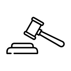 Gavel Judge Courtroom Icon Design