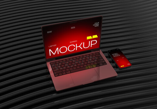 Laptop and Phone Mockup