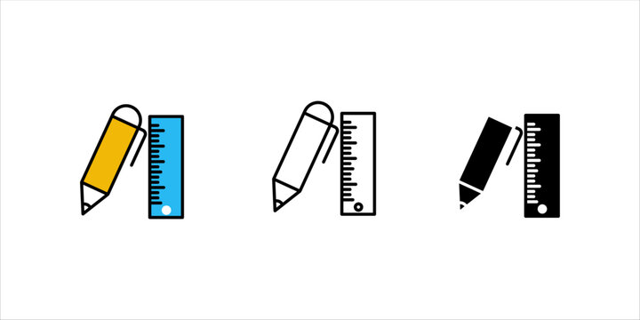 pencil and ruller icon. pencil and ruller symbol template for graphic and web design collection logo vector illustration