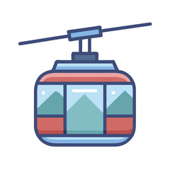 Gondola Mountain Cable Car Icon Design