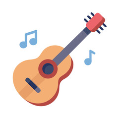 Guitar Acoustic Musical Instrument Icon Design