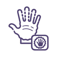 Handprint Palm Stamp Icon Design