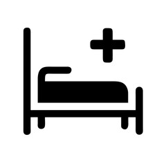 Hospital Bed Medical Care Icon Design