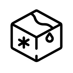 Ice Cube Frozen Block Icon Design