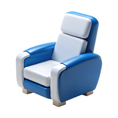 blue armchair isolated on white