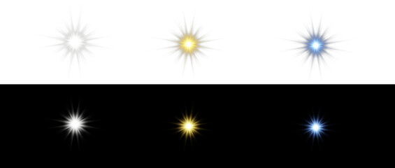 Shining color starlight with spark, universe beam and transparent effect png.