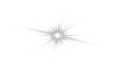 Isolated star flash with white beam, sparkle light and magical glow png.