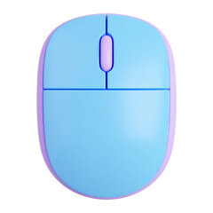 Stylized pastel computer mouse illustration, vibrant colors on transparent background