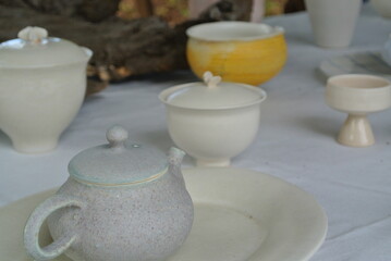 tableware in antique market