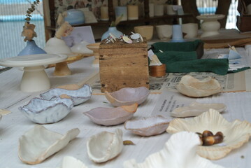 tableware in antique market