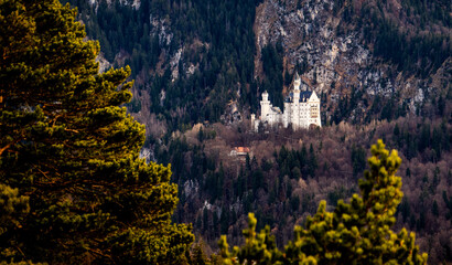 Fairy-Tale Castle in the Mountains in Bayern, Germany