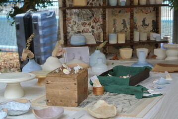 tableware in antique market