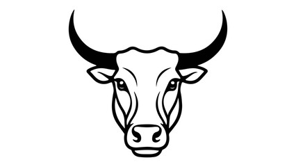 simple bull face shape on white background, simple bull face shape vector illustration