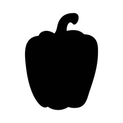 Black bell pepper vegetable silhouette vector illustration for food and cooking designs