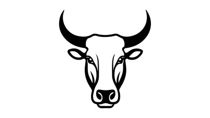 simple bull/cow face shape on white background