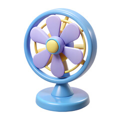 Cartoon Table Fan with Flower Design Blades for Cooling and Air Circulation at Home