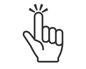 クリックを示す指アイコン（タップ・操作・線画） | ベクター素材 SVG
