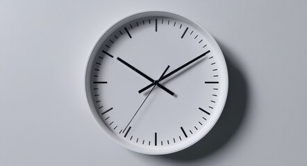 The description provided is for a wall clock that has an oval shape, a minimalist style, and is characterized as modern, all set against a white background