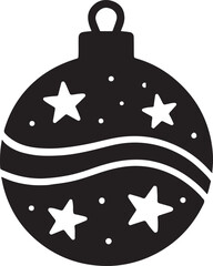 Obraz premium Silhouette vector of a classic Christmas ornament ball. Perfect for holiday decor, festive designs, and seasonal art.