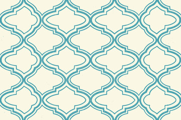 Vector art of elegant seamless pattern with turquoise ornamental shapes creating a stylish and decorative background for various creative projects