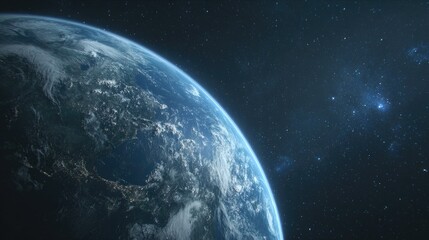 Fototapeta premium Earth seen from space, a celestial view.