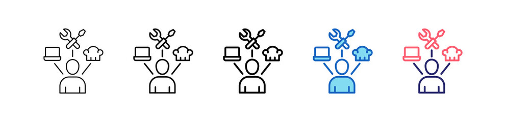 Vocational Icon In 5 Different Styles Set Collection.   