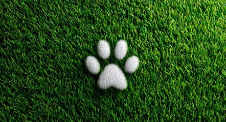 Paw print refers to an animal footprint, which can be a dog paw or a Paw Print in Green Grass
