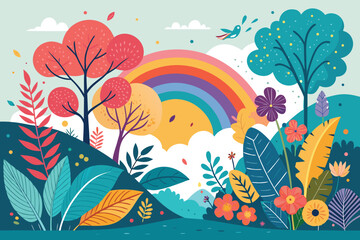 Autumn Landscape with Trees – Colorful Abstract Pattern Background, Seasonal Foliage Design, Fall Nature Scene, Vector Illustration, Autumn Template, Summer to Fall Concept Art

