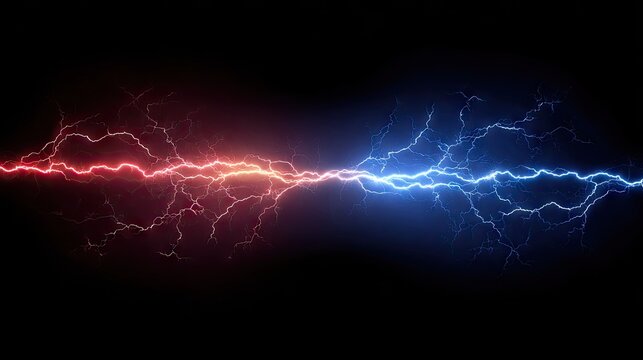 Two opposing streams of electric energy. - Powered by Adobe