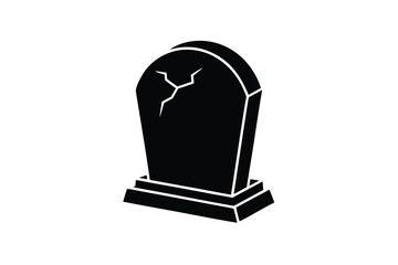 broken tombstone vector icon