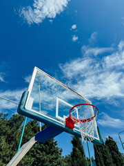 Basketball hoop on the field