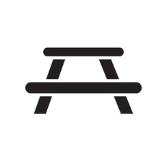 Camping table icon in black modern and lines and solid. Beach chair icon set in black glyph style. silhouette collection
