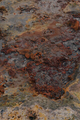 Close Up of Geothermal Surface with Mineral Deposits in Iceland
