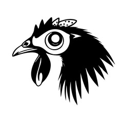 Vector illustration of cartoon hen