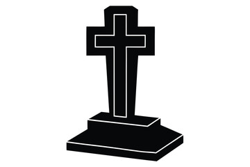 cross tombstone vector icon
