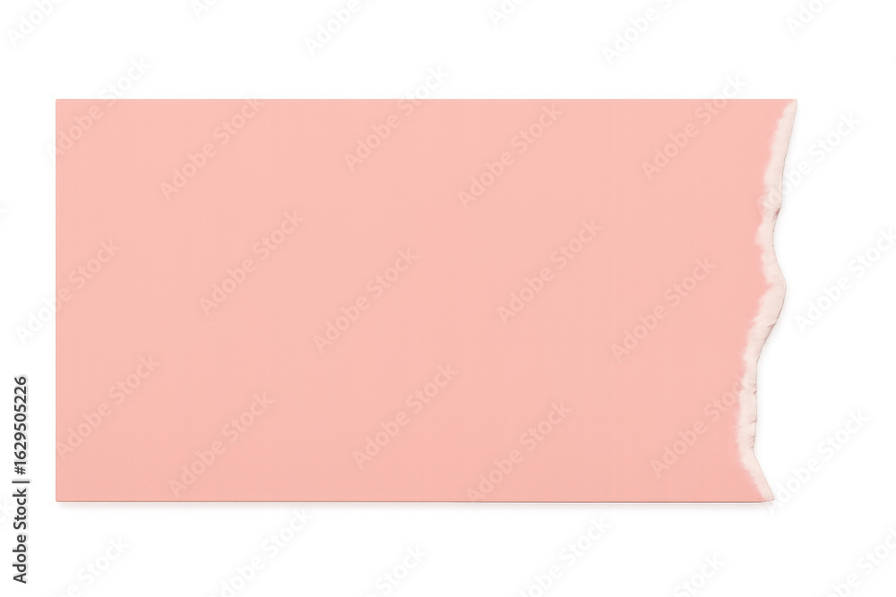 Poster horizontal pink ripped paper with torn edges on a transparent background, ideal for adding a touch o